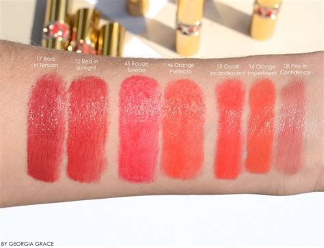 ysl rouge shine swatches|YSL rouge oil in stick.